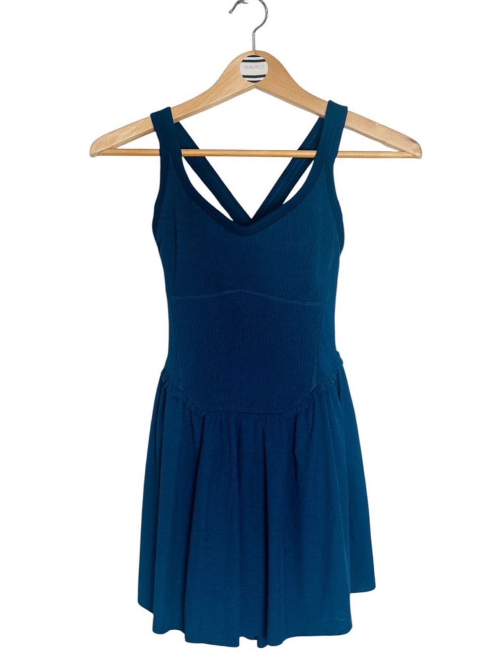 Free People Movement Active Navy Blue Smockin' Hot Athletic Shorts Mini Dress - Picture 4 of 5